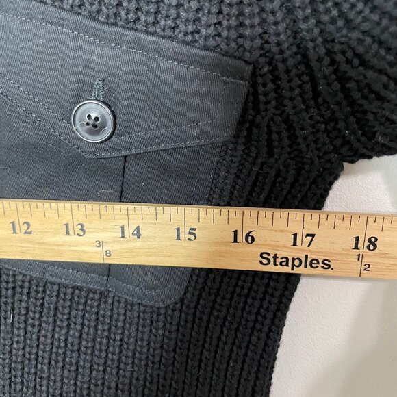 Banana Republic Men's Utility Shawl Neck Cardigan Knit Sweater Black XS Cotton - Picture 6 of 13